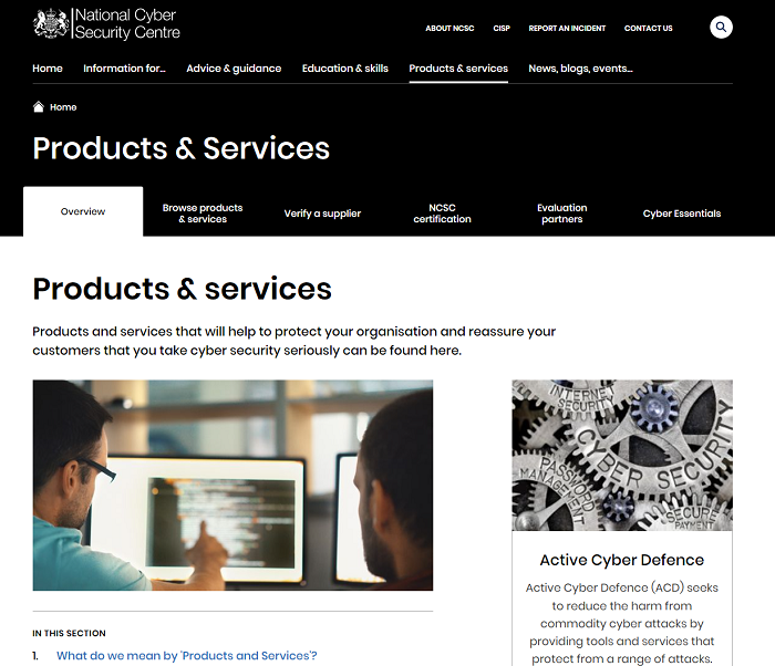 NCSCのProducts & services