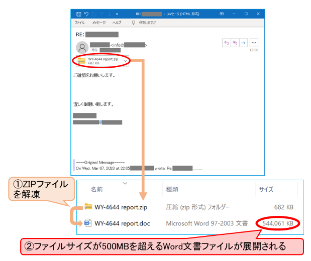 参考②：Emotetウイルスメール添付ファイル容量